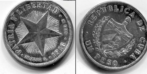 Peso Macho 1916, VF, 900 M silver, 26.7295g