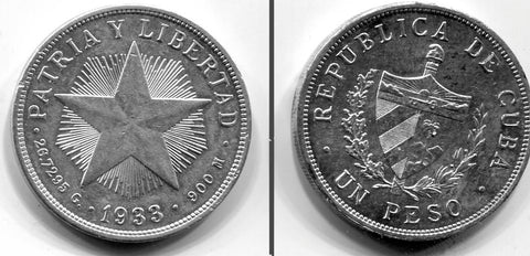 Peso Macho 1933, VF/XF, 900 M silver, 26.7295g