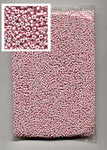 White Beads Red Stripes Cuentas Blancas de Rayitas Rojas 1.2 lb. Glass / Cristal